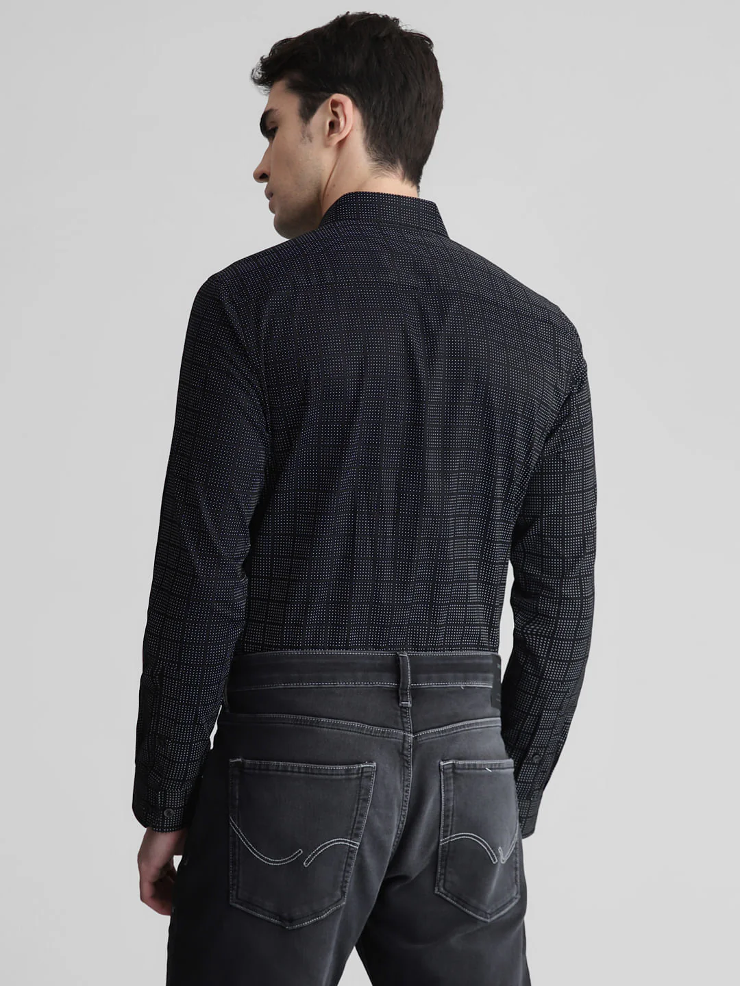 Black Check Full Sleeves Shirt - Image 4