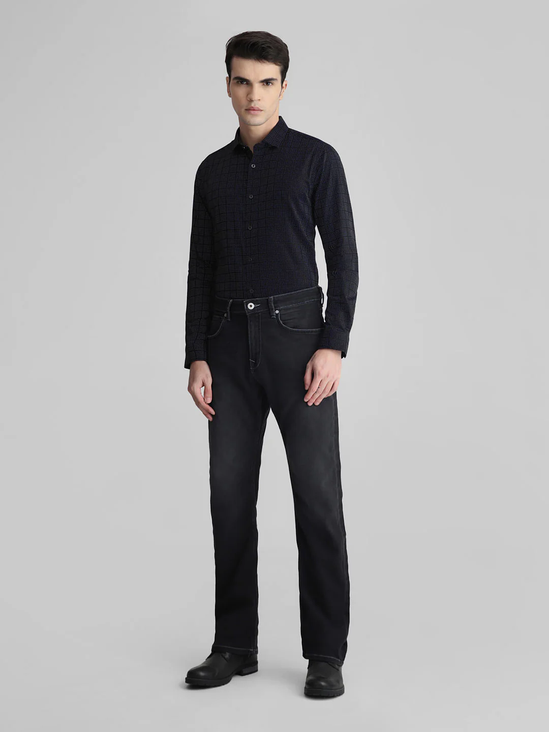Black Check Full Sleeves Shirt - Image 6