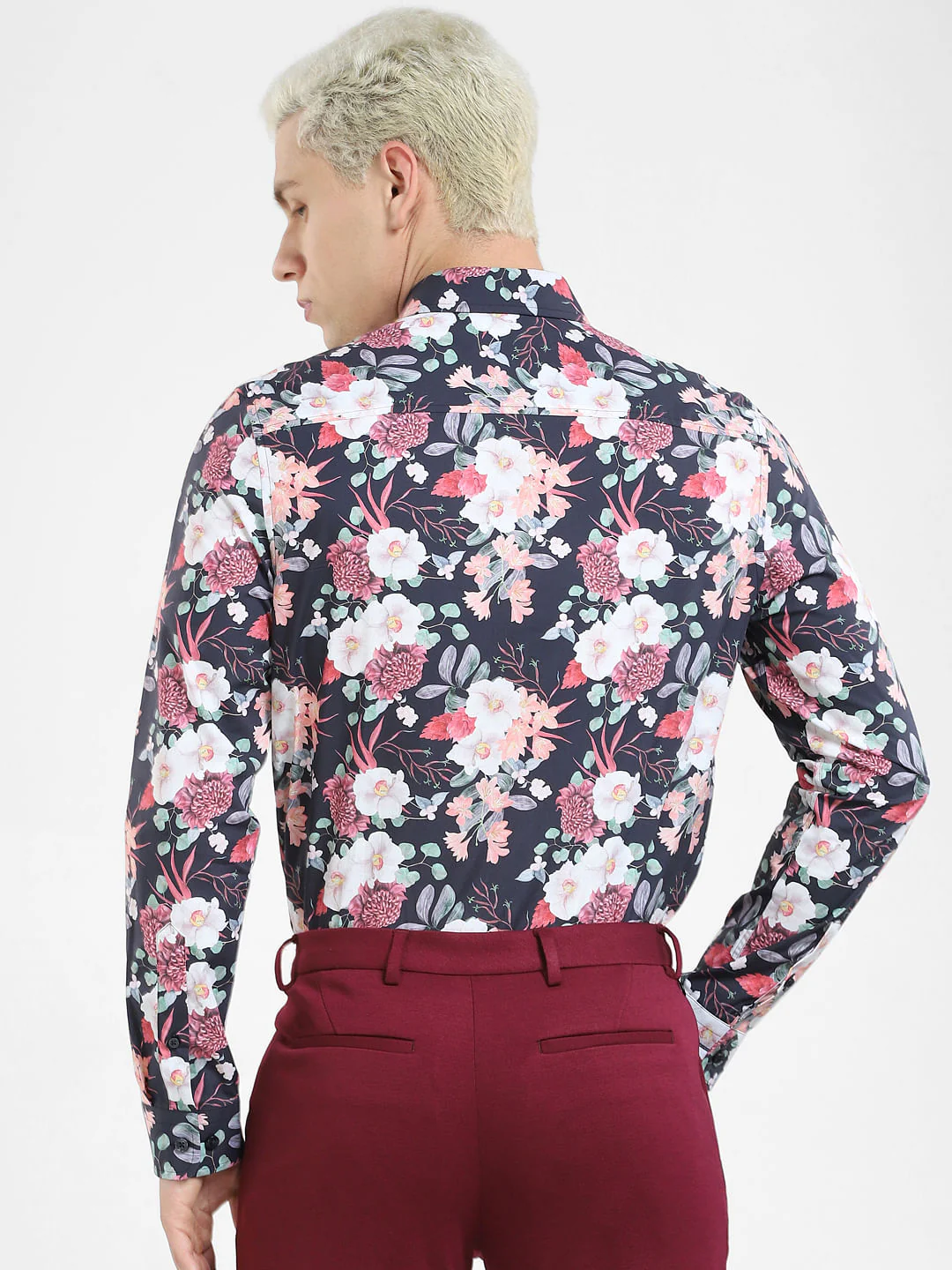 Mauve Floral Full Sleeves Shirt - Image 4