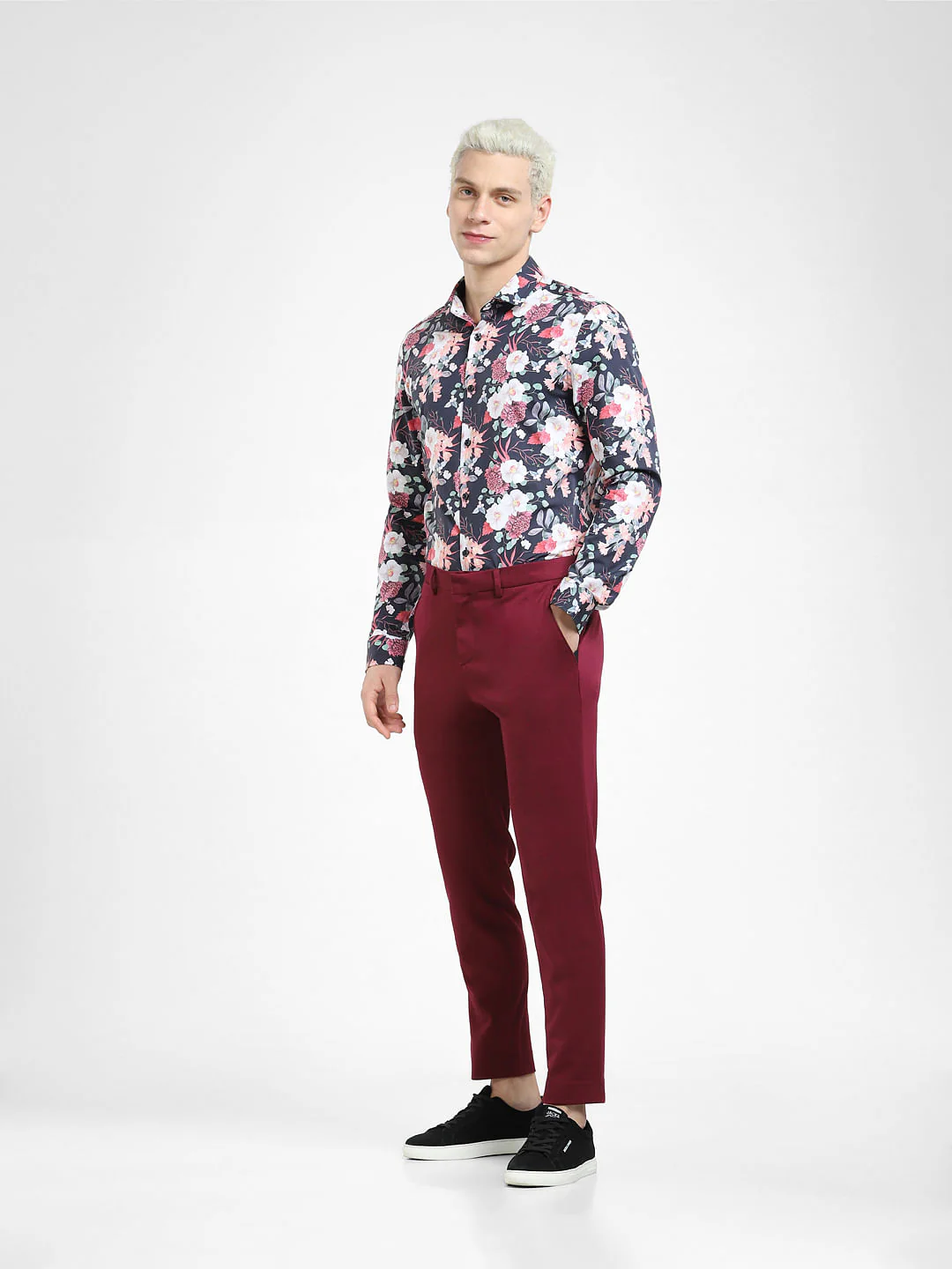 Mauve Floral Full Sleeves Shirt - Image 6