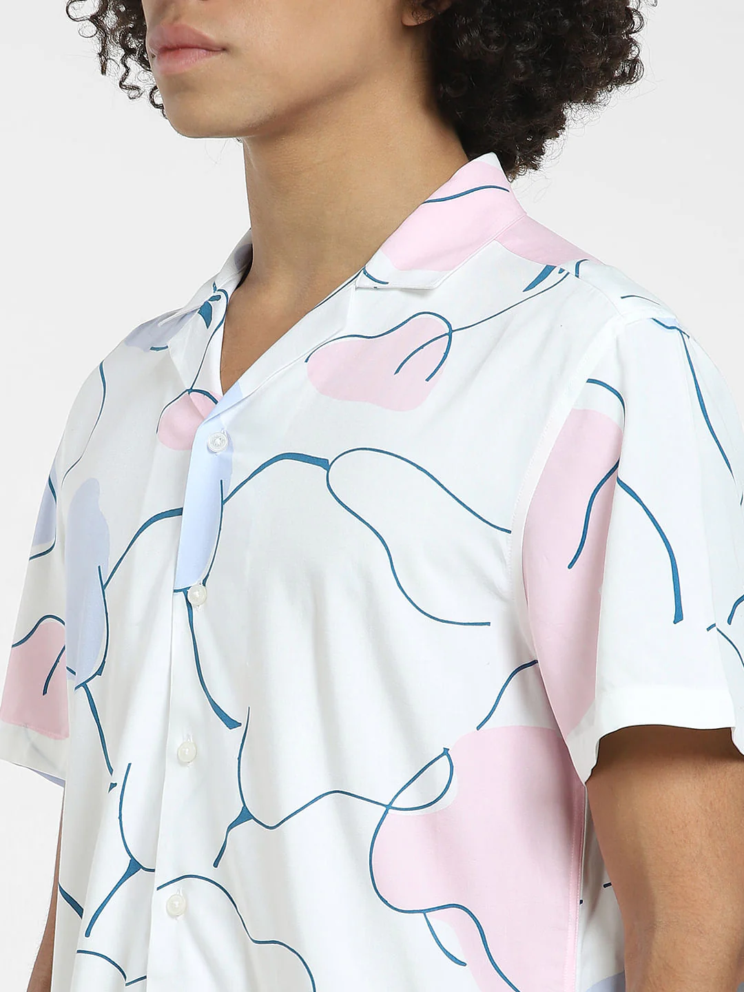 Lilac Printed Short Sleeves Shirt - Image 5