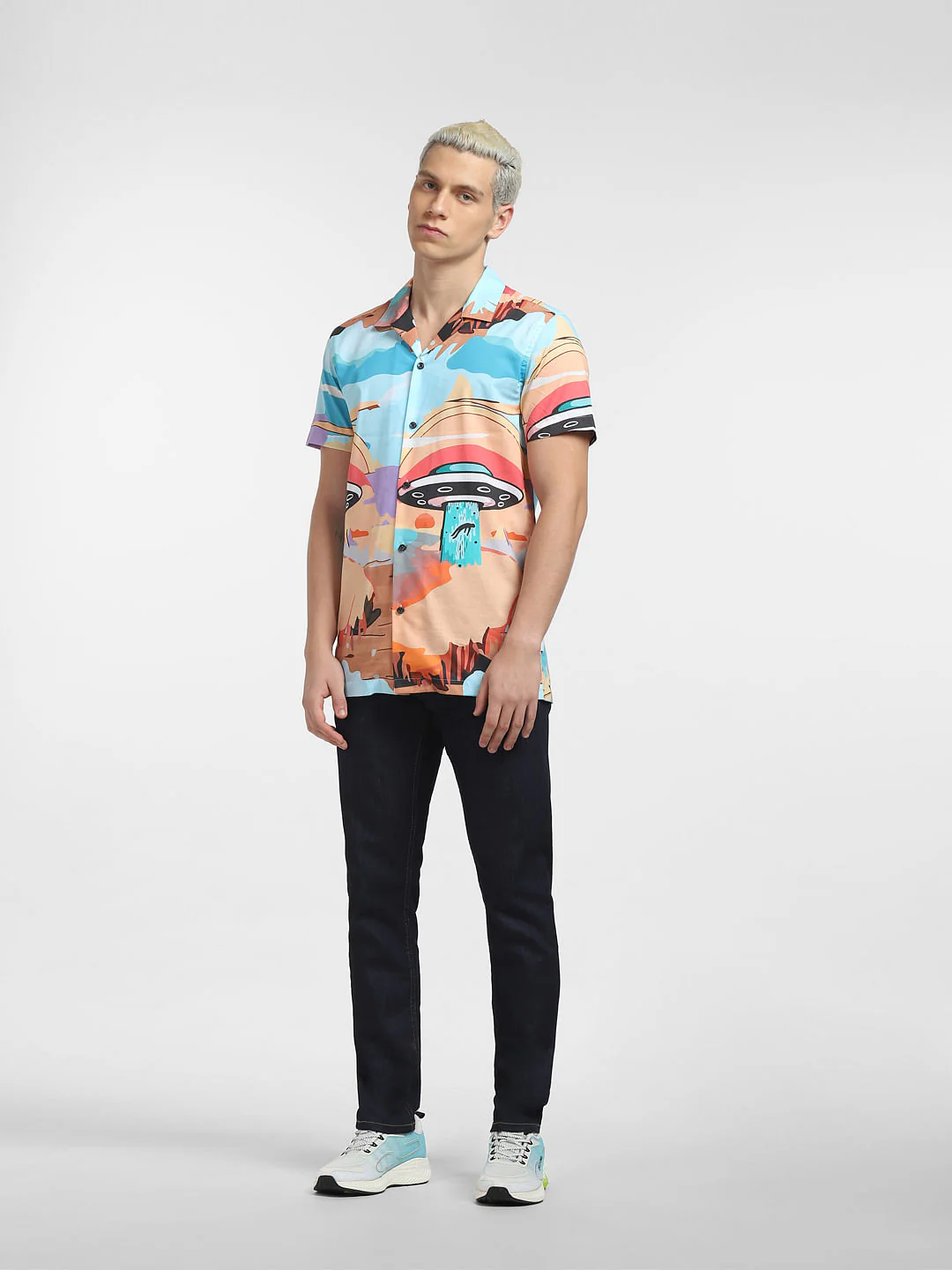 METAVERSE ORANGE GRAPHIC PRINT SHORT SLEEVES SHIRT - Image 6