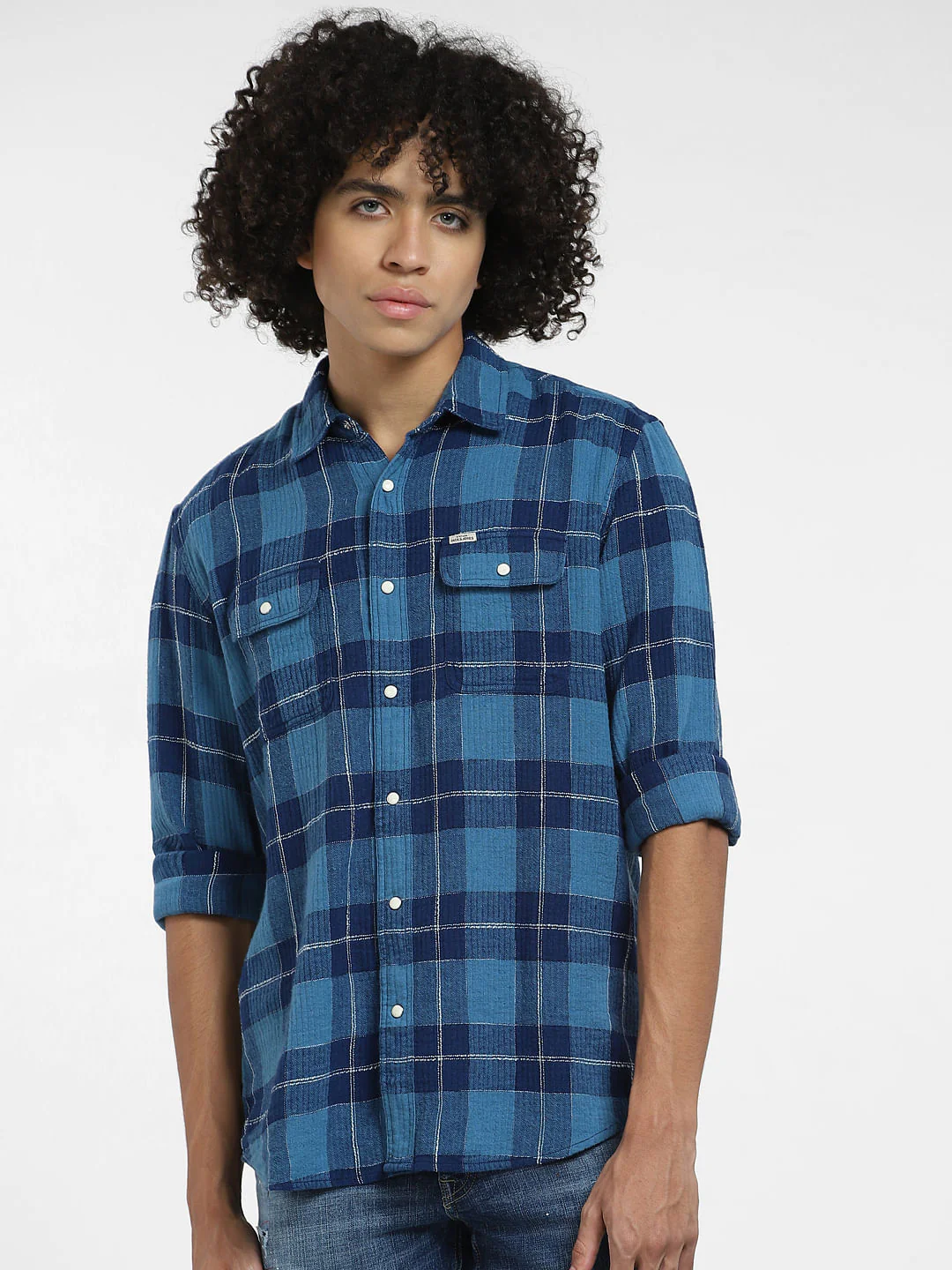 Blue Check Full Sleeves Shirt - Image 2