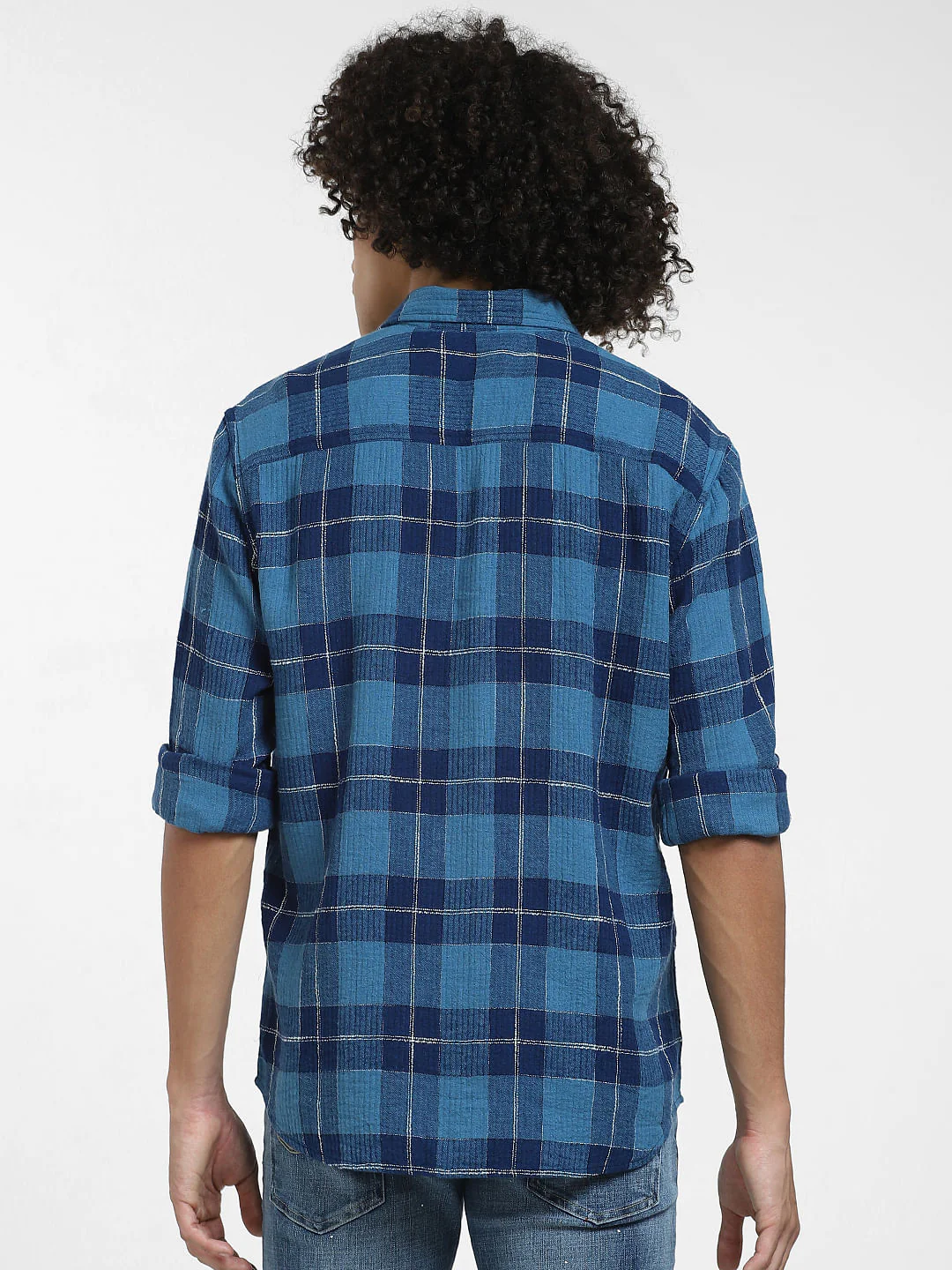 Blue Check Full Sleeves Shirt - Image 4