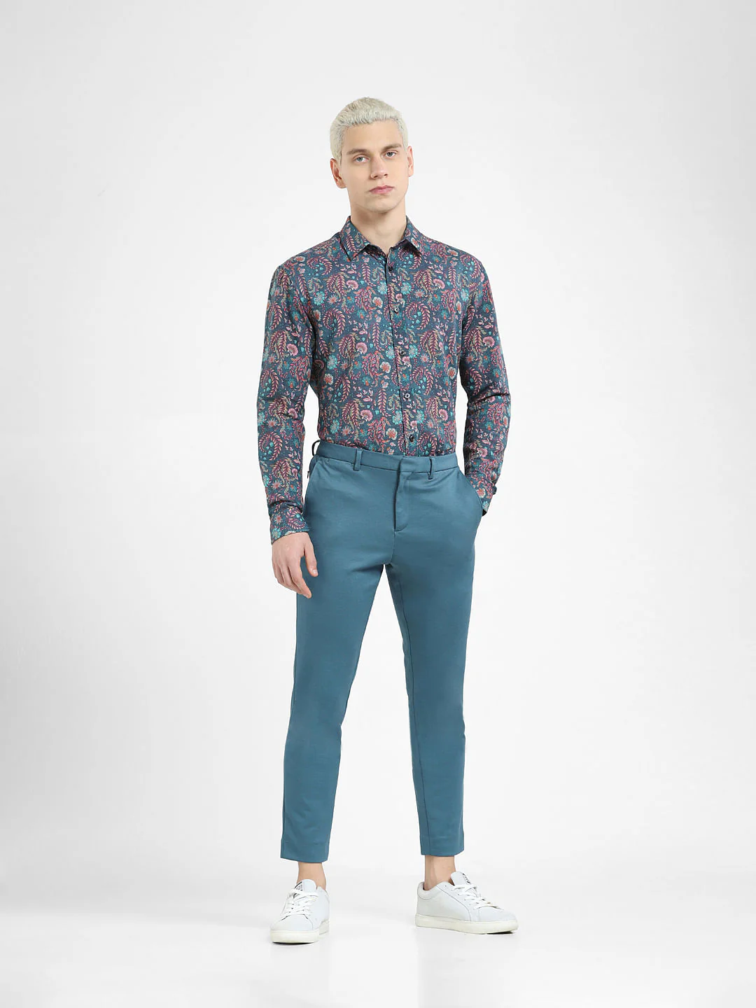 Blue Paisley Print Full Sleeves Shirt - Image 6