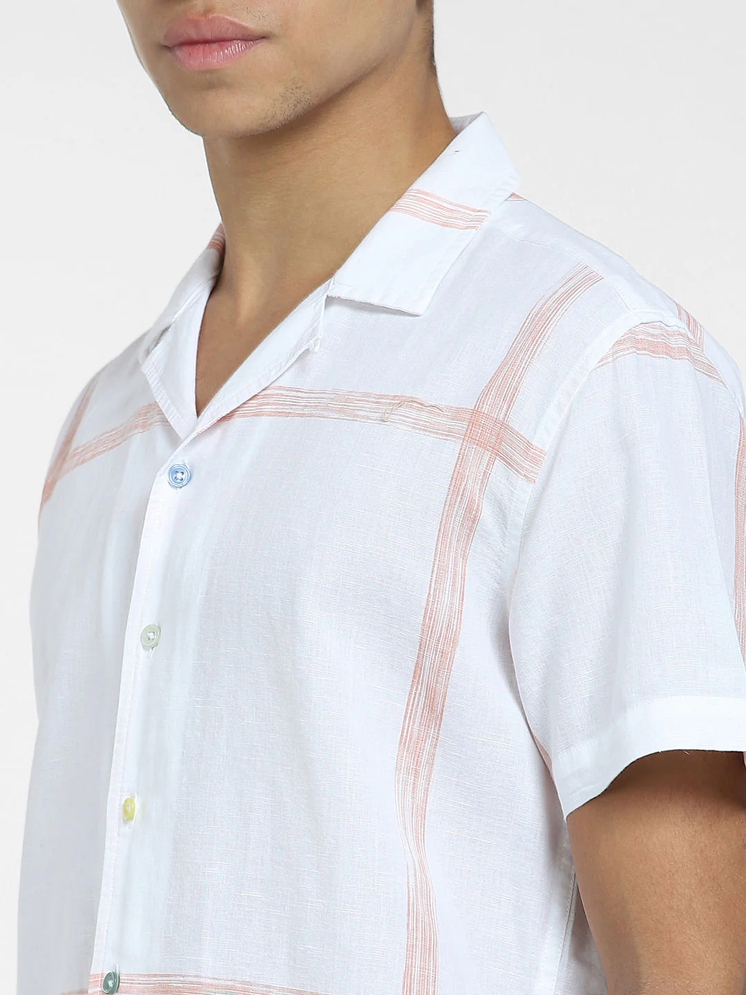 White Check Short Sleeves Shirt - Image 5