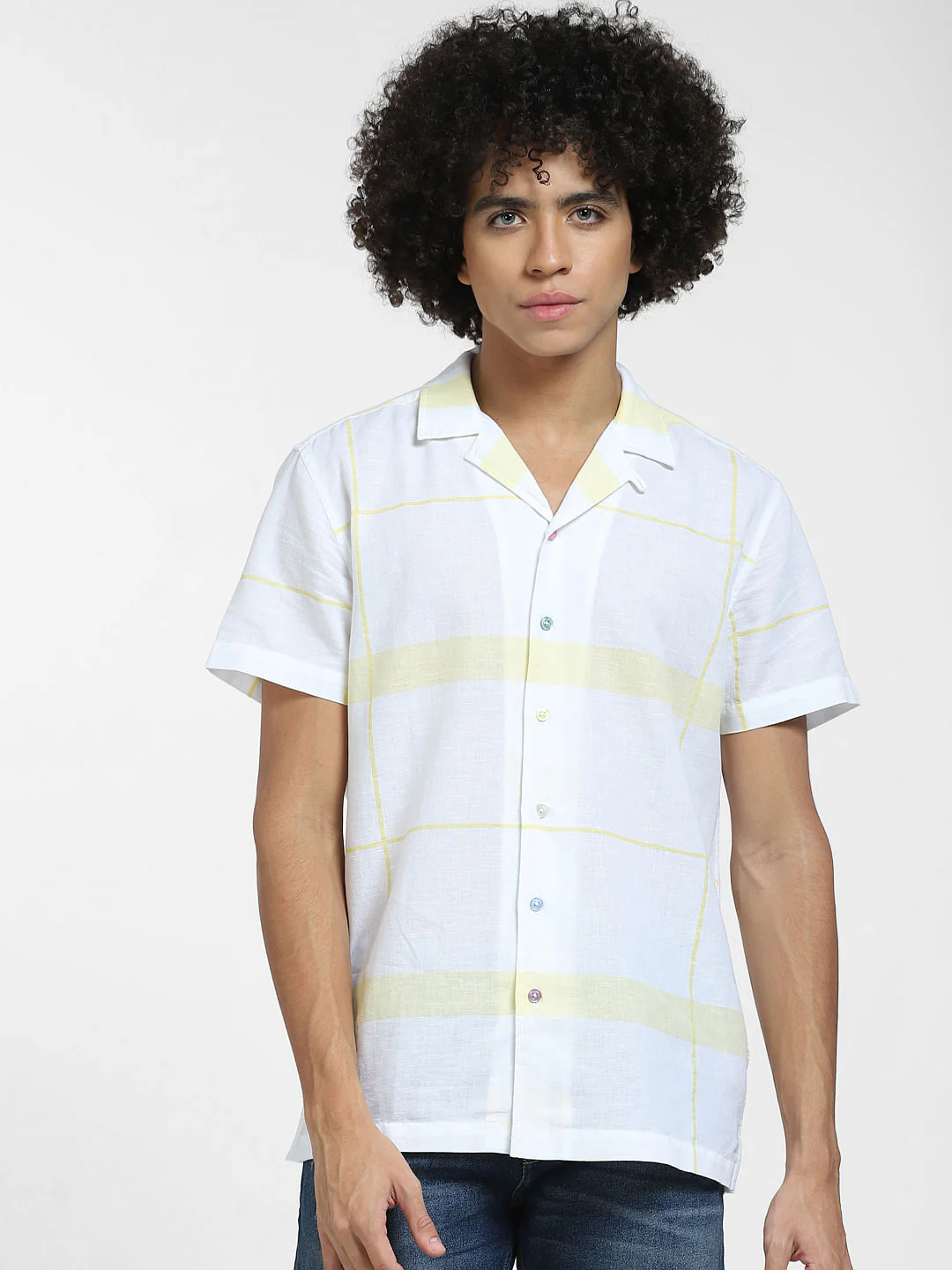 White Check Full Sleeves Shirt - Image 2