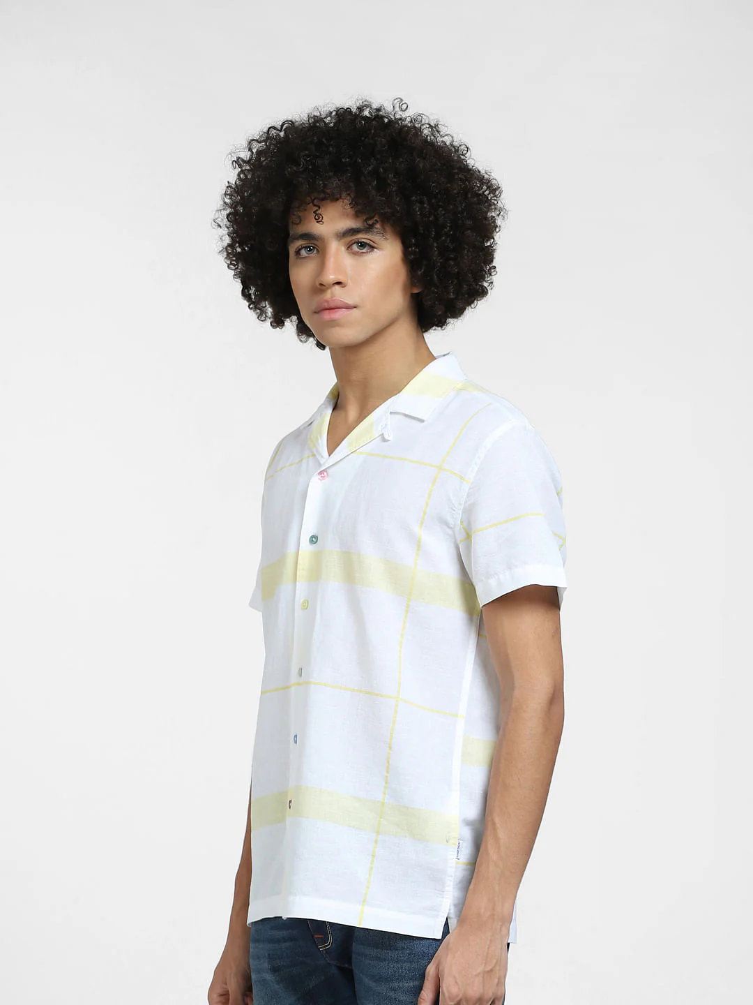 White Check Full Sleeves Shirt - Image 3