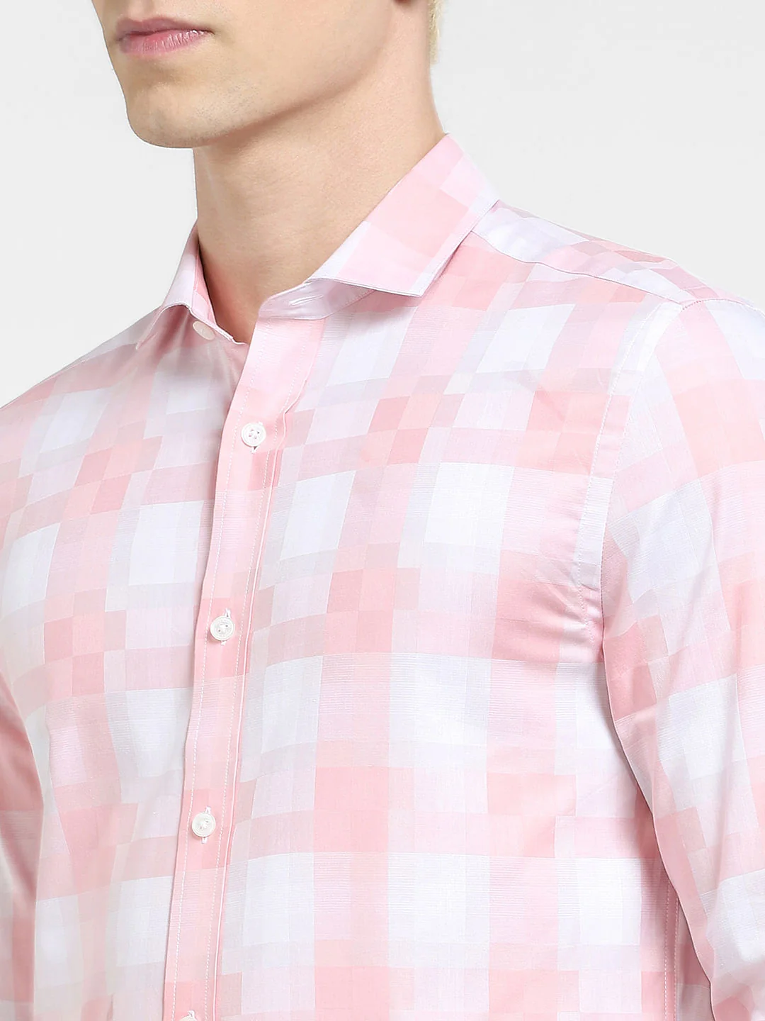 Light Pink Check Full Sleeves Shirt - Image 5