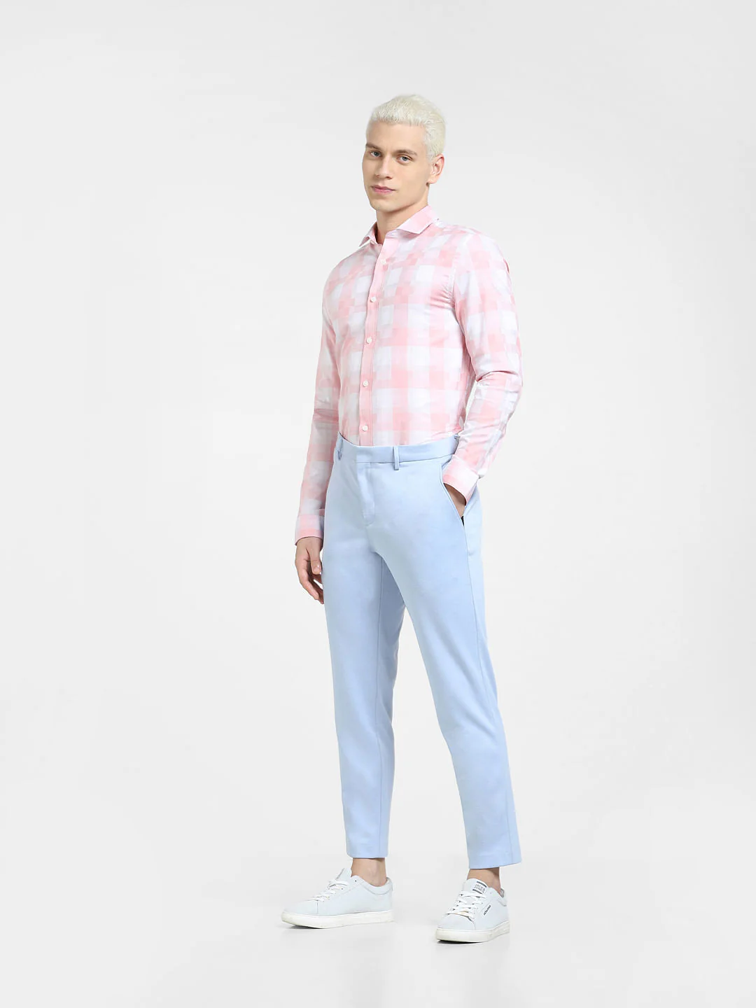 Light Pink Check Full Sleeves Shirt - Image 6