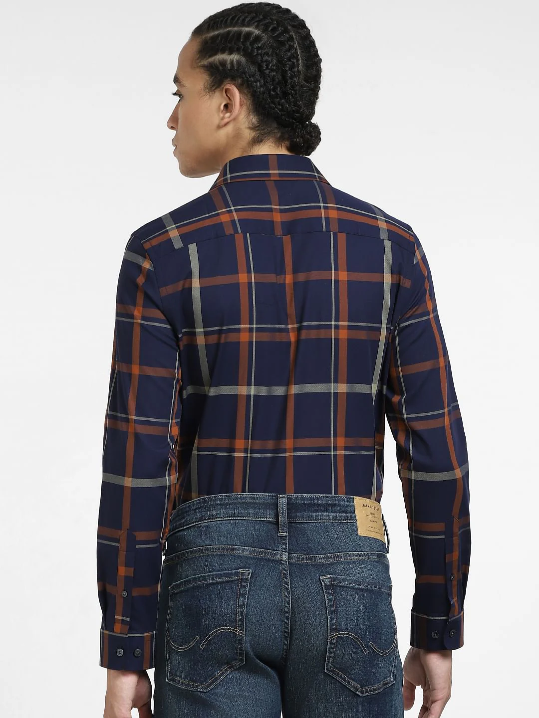 Dark Purple Check Full Sleeves Shirt - Image 4