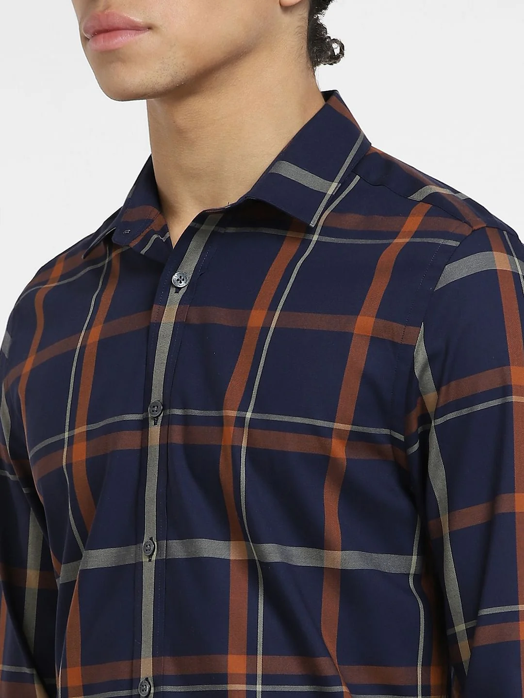 Dark Purple Check Full Sleeves Shirt - Image 5
