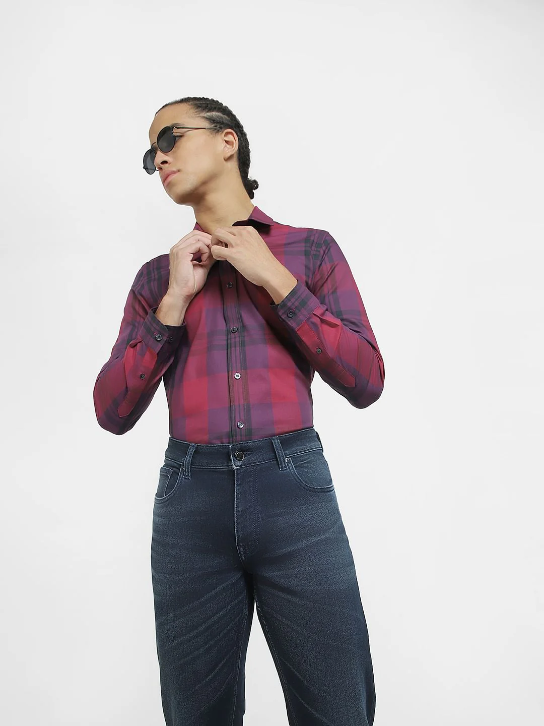 Red Check Print Full Sleeves Shirt