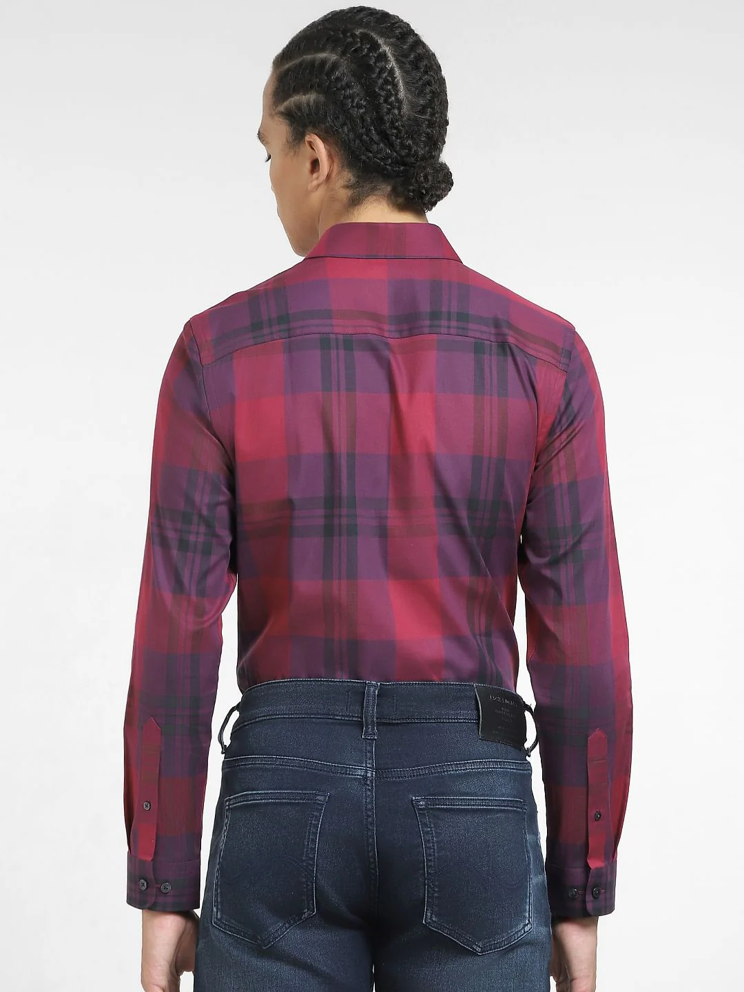 Red Check Print Full Sleeves Shirt - Image 4