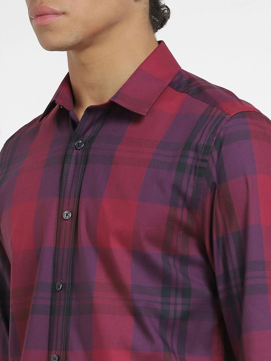 Red Check Print Full Sleeves Shirt - Image 5