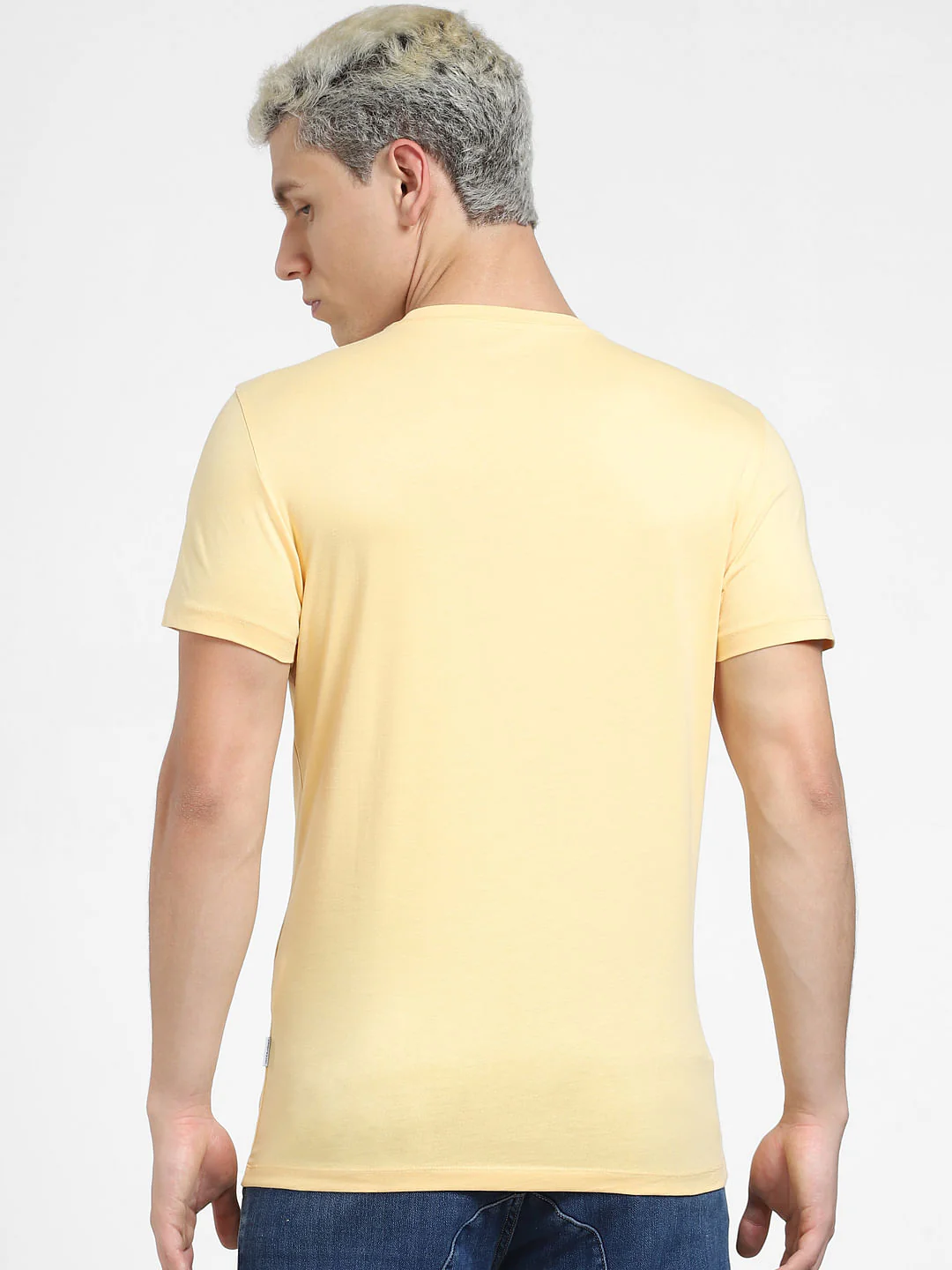Beige Graphic Print Crew Neck T-shirt - Image 4