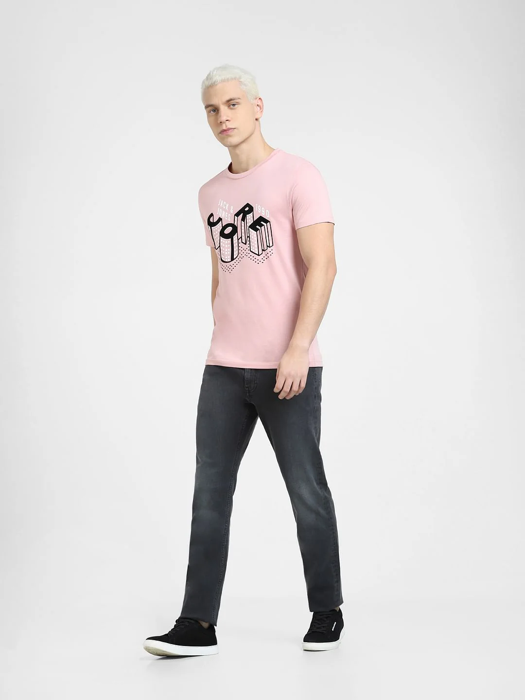 Pink 3D Print Crew Neck T-shirt - Image 6