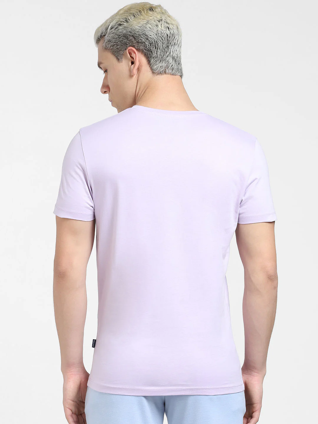 Lilac Graphic Print Crew Neck T-shirt - Image 4
