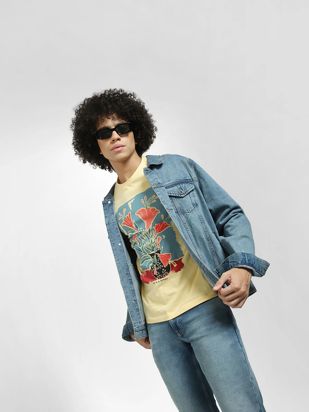 Beige Graphic Print Crew Neck T-shirt