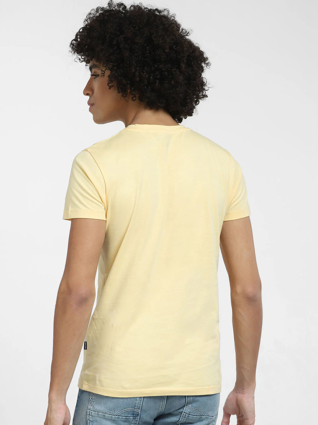 Beige Graphic Print Crew Neck T-shirt - Image 4