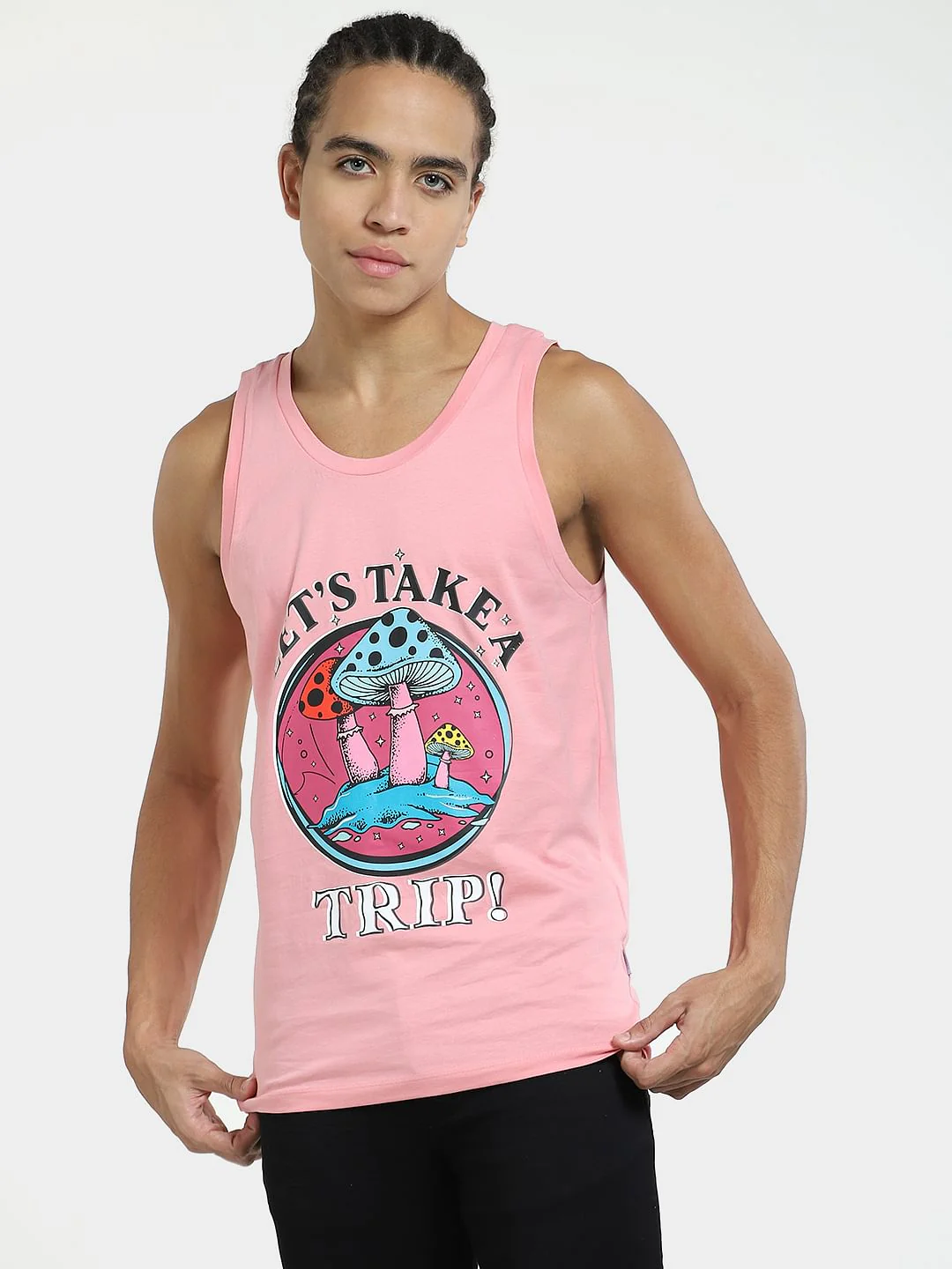 Pink Printed Cotton Vest - Image 2