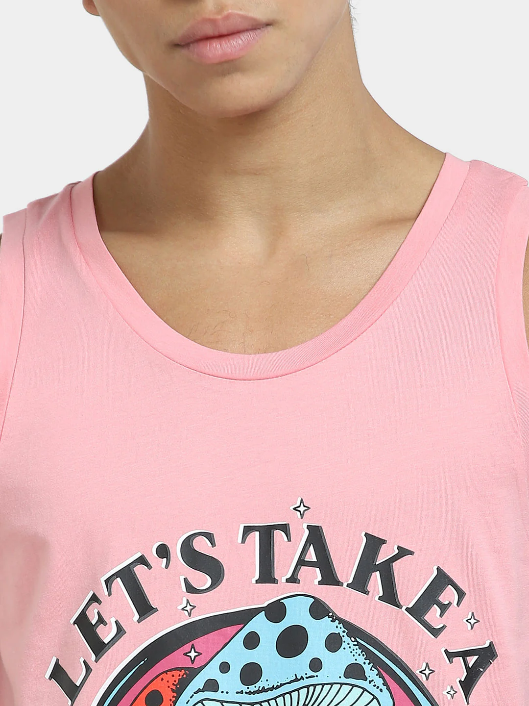 Pink Printed Cotton Vest - Image 5