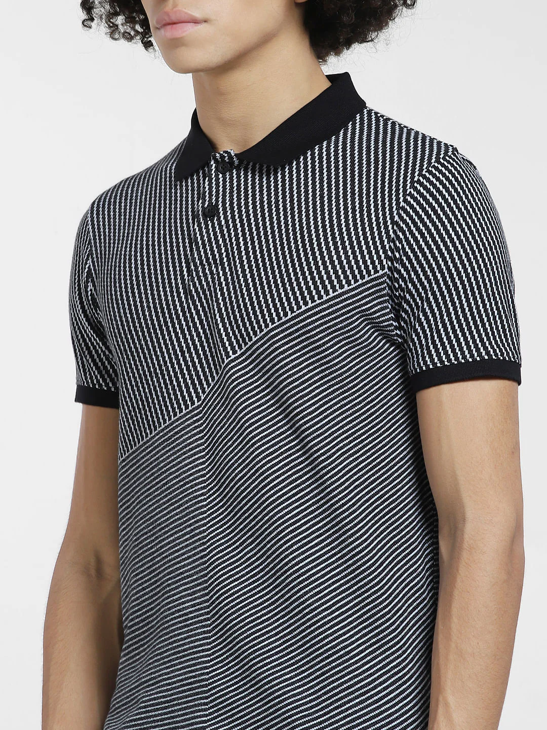 Black All Over Print Polo T-shirt - Image 5