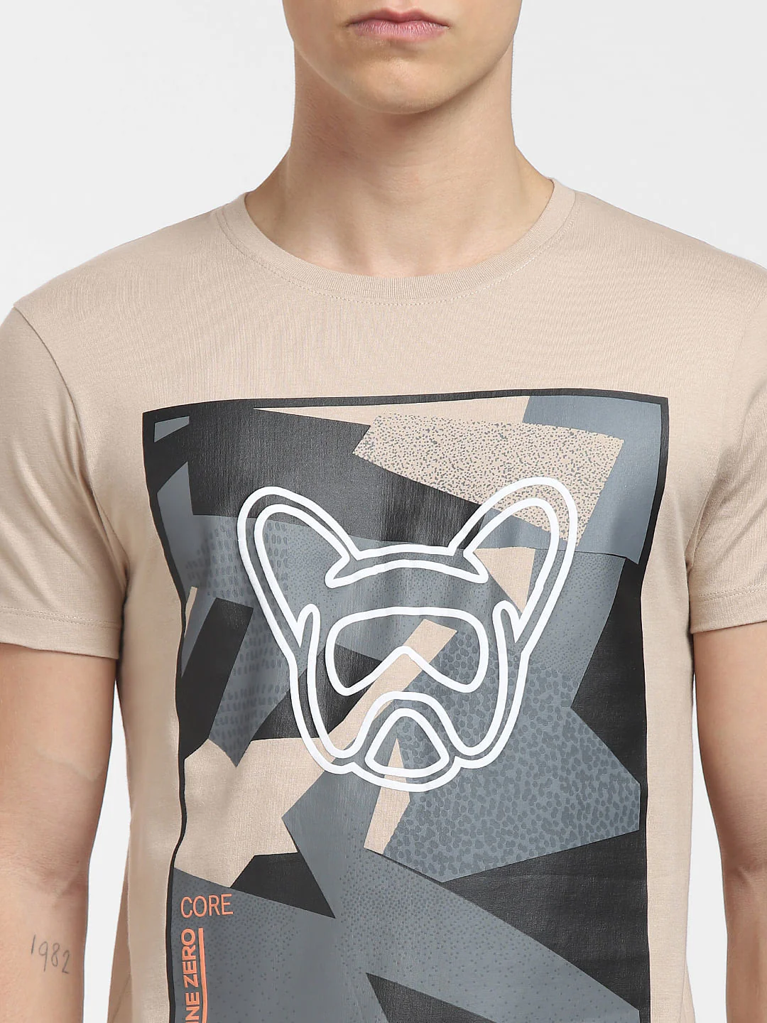Brown Graphic Print Crew Neck T-shirt - Image 5