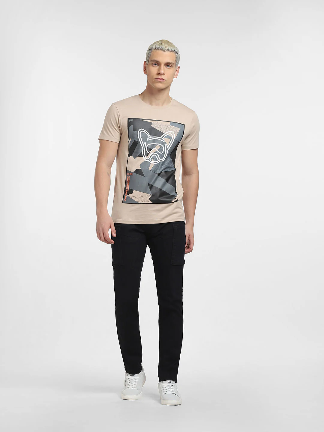 Brown Graphic Print Crew Neck T-shirt - Image 6
