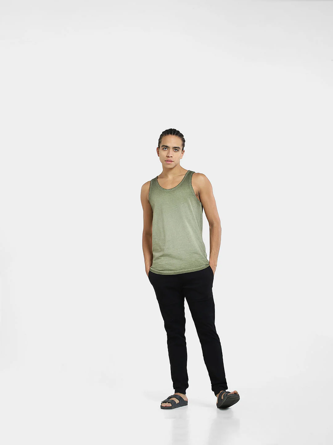 Green Washed Cotton Vest - Image 6
