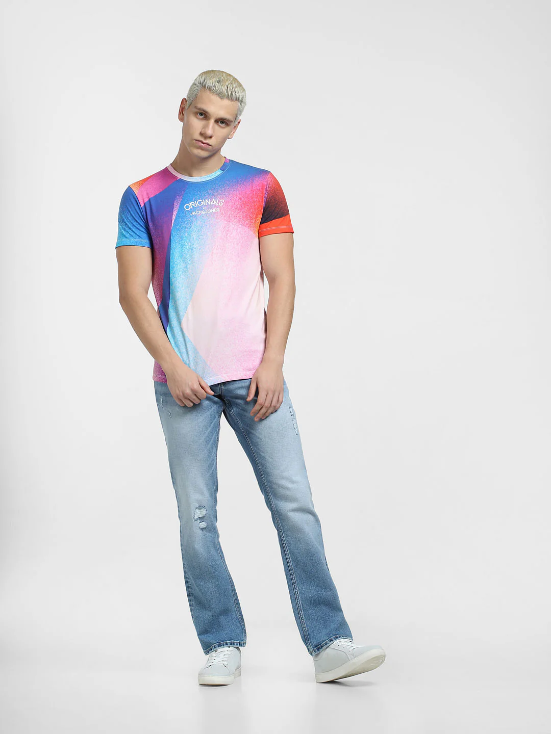 METAVERSE Blue Printed Crew Neck T-shirt - Image 6