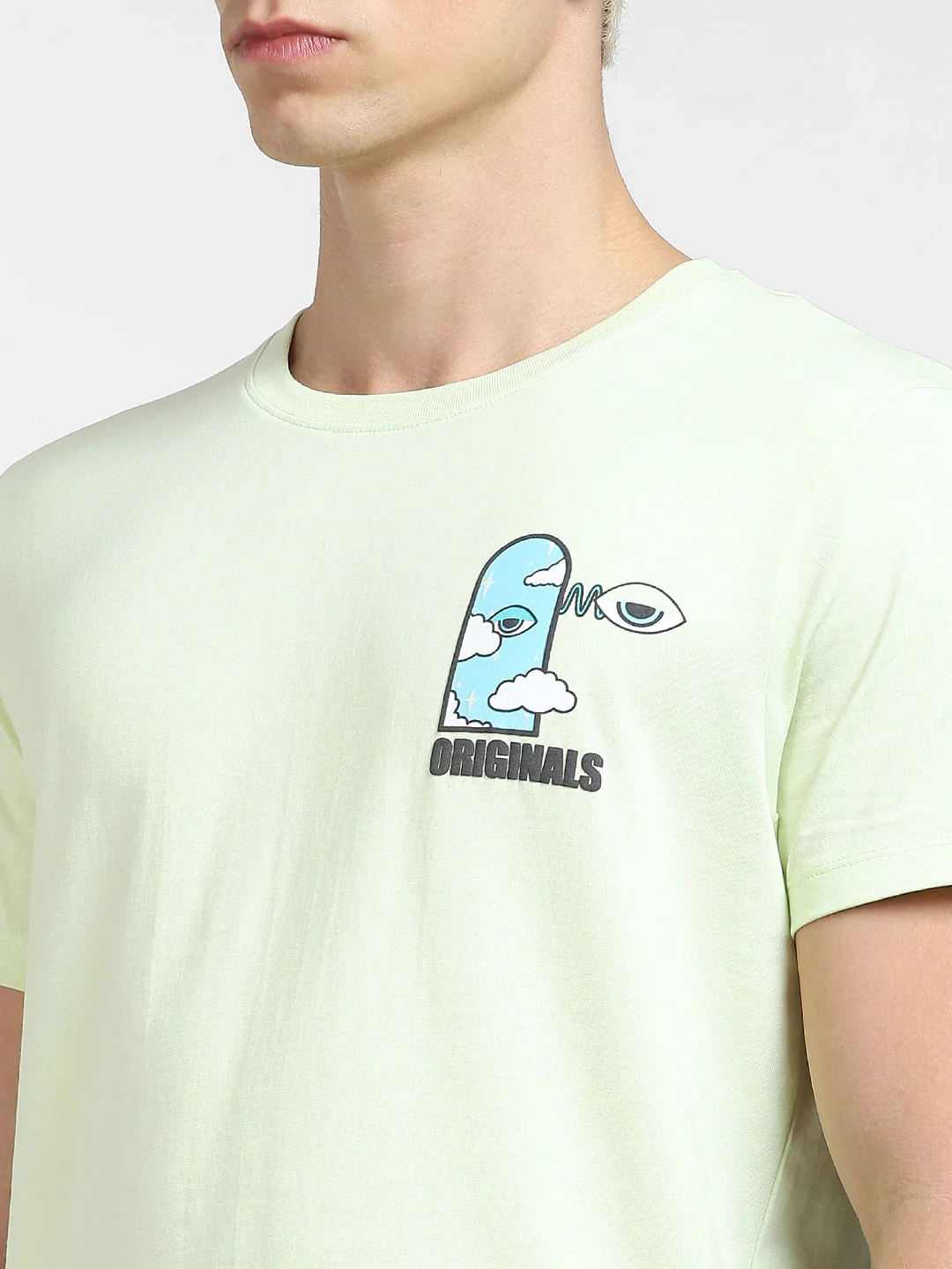 METAVERSE Green Printed Crew Neck T-shirt - Image 5