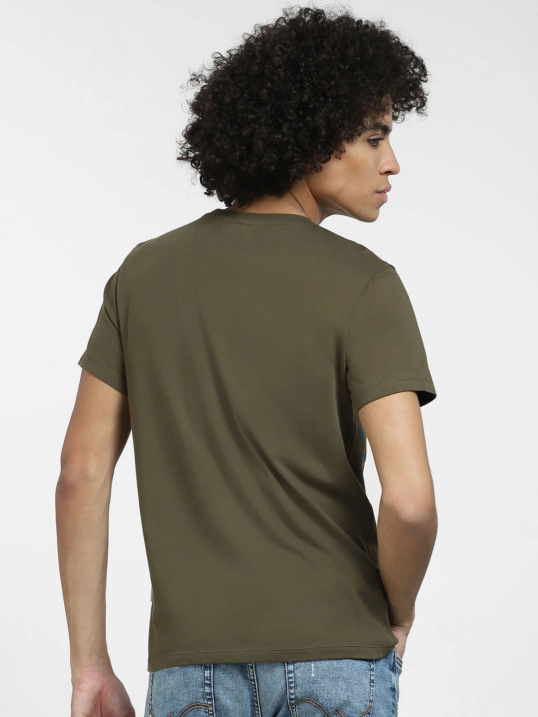 Green Graphic Print Crew Neck T-shirt - Image 4