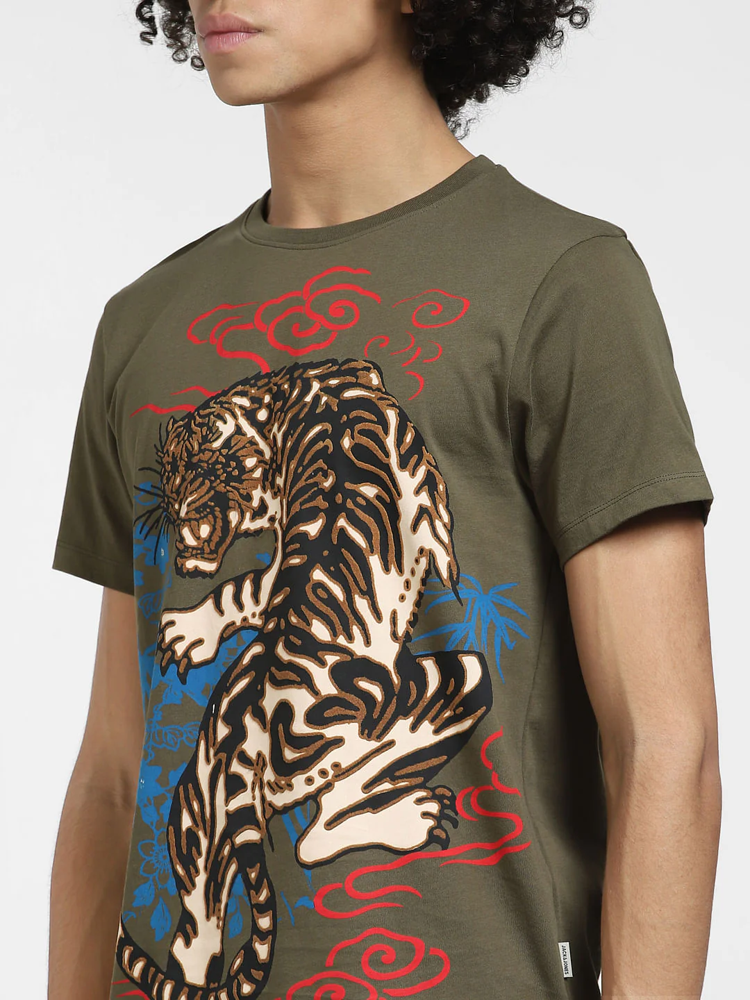 Green Graphic Print Crew Neck T-shirt - Image 5