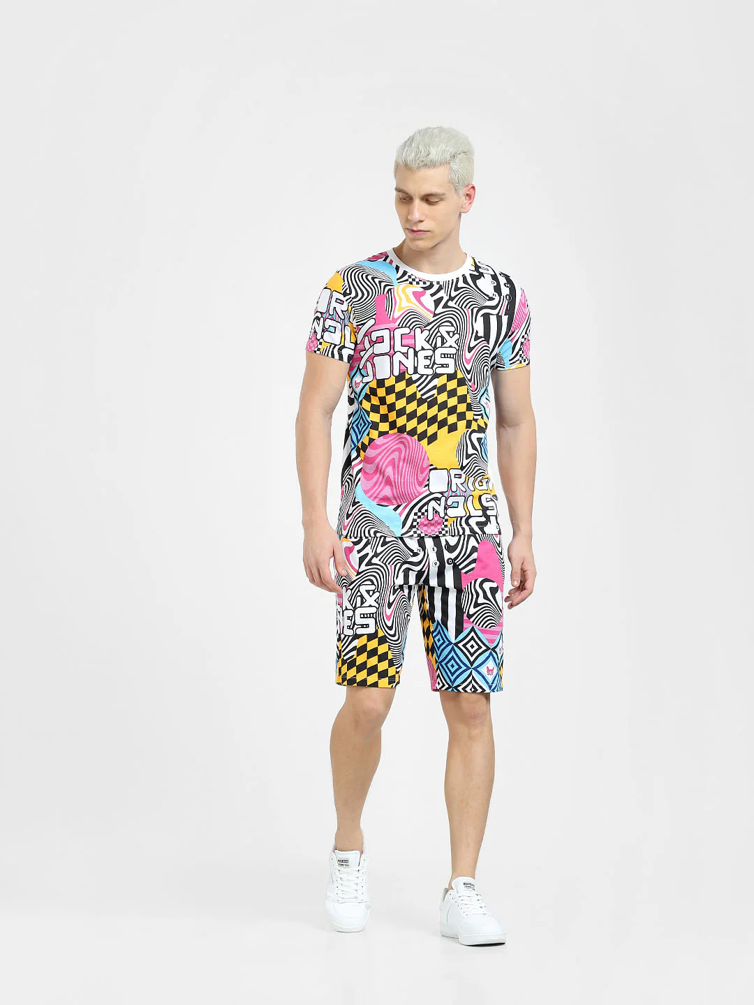 METAVERSE White Printed Co-ord T-shirt - Image 6