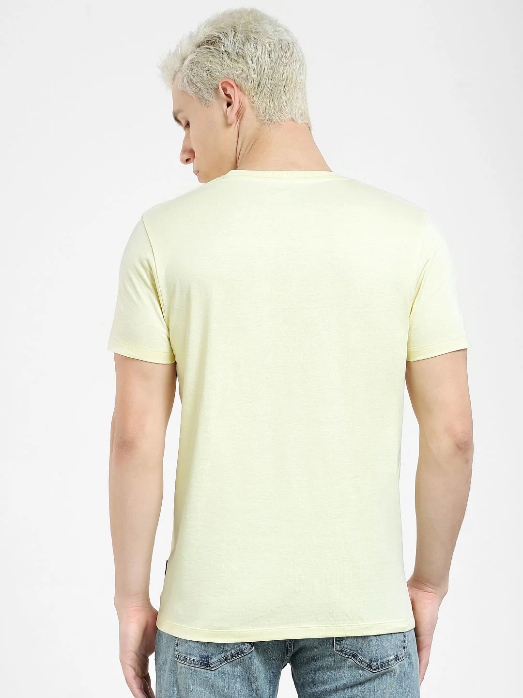 Beige Logo Print Crew Neck T-shirt - Image 4