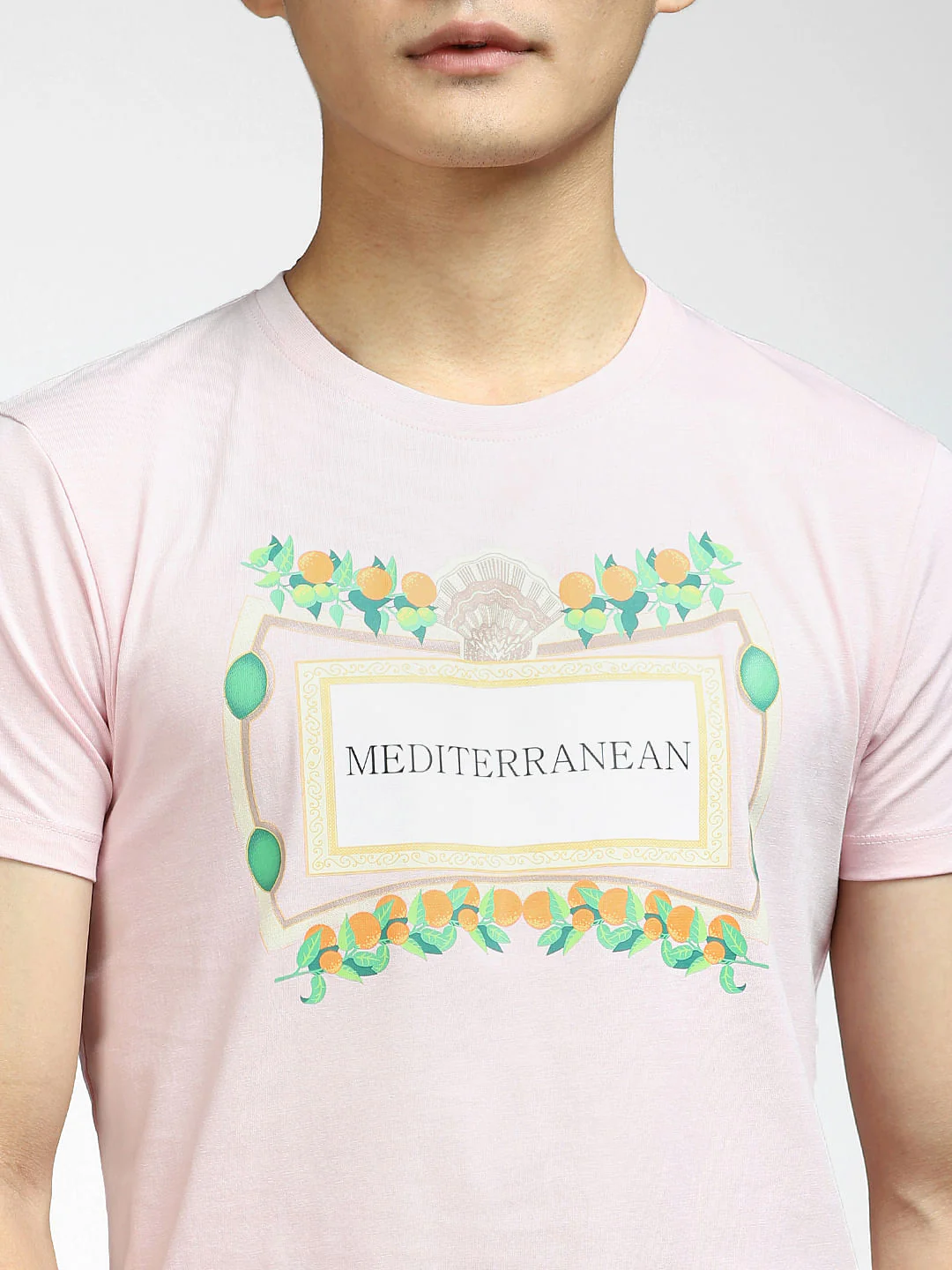 Pink Printed Crew Neck T-shirt - Image 5
