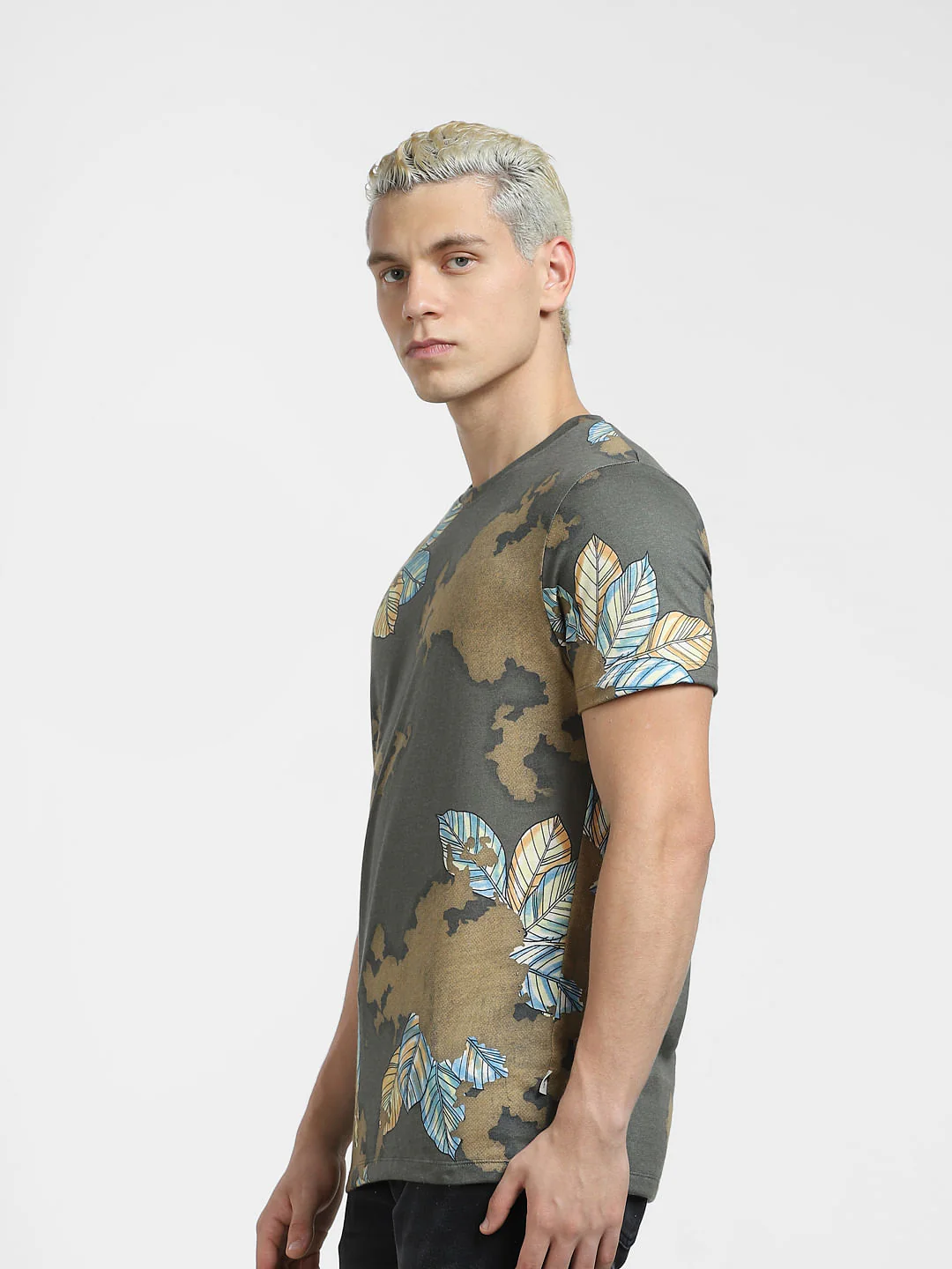 Green All Over Print Crew Neck T-shirt - Image 3