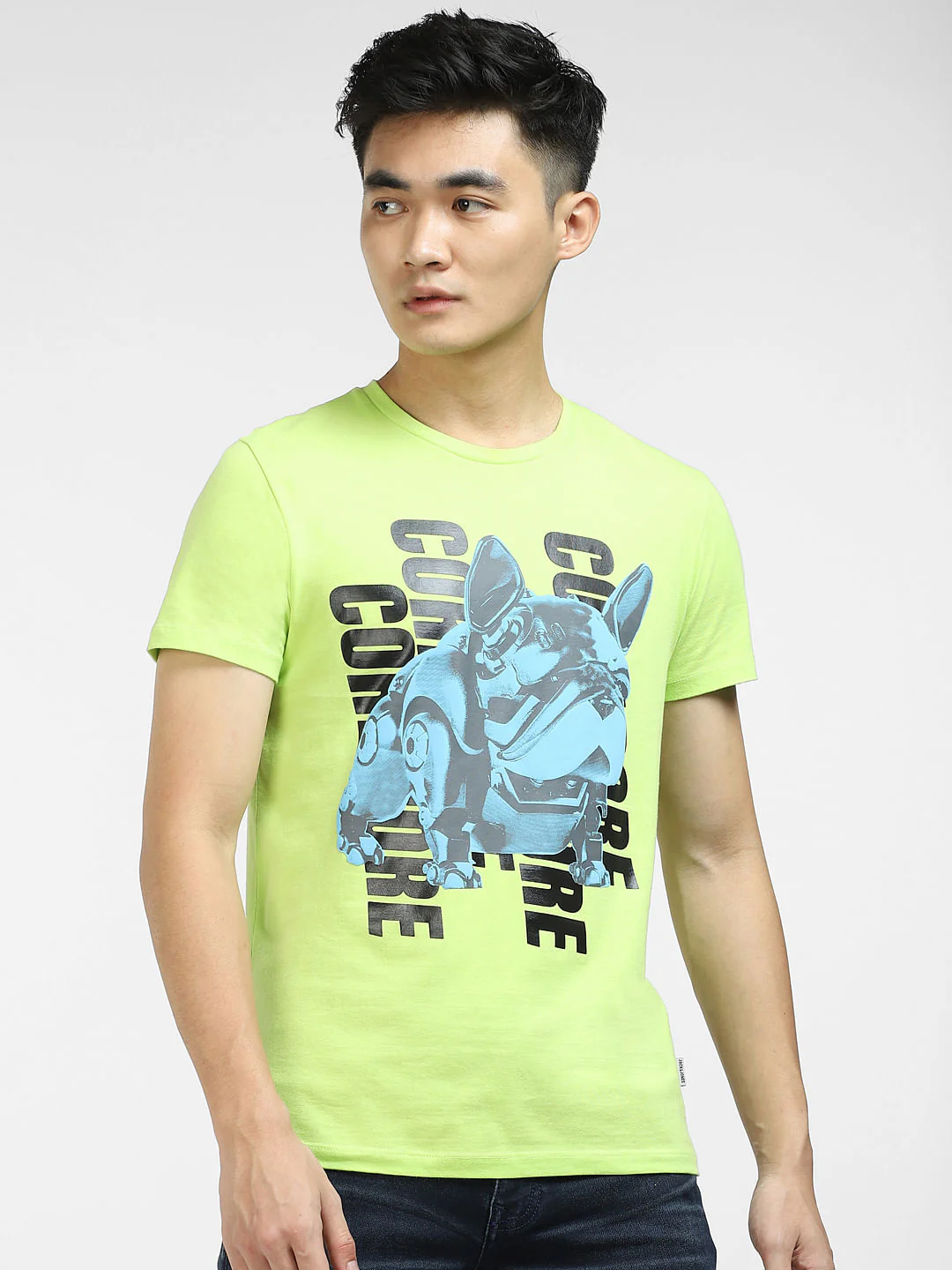 Green Graphic Print Crew Neck T-shirt - Image 2