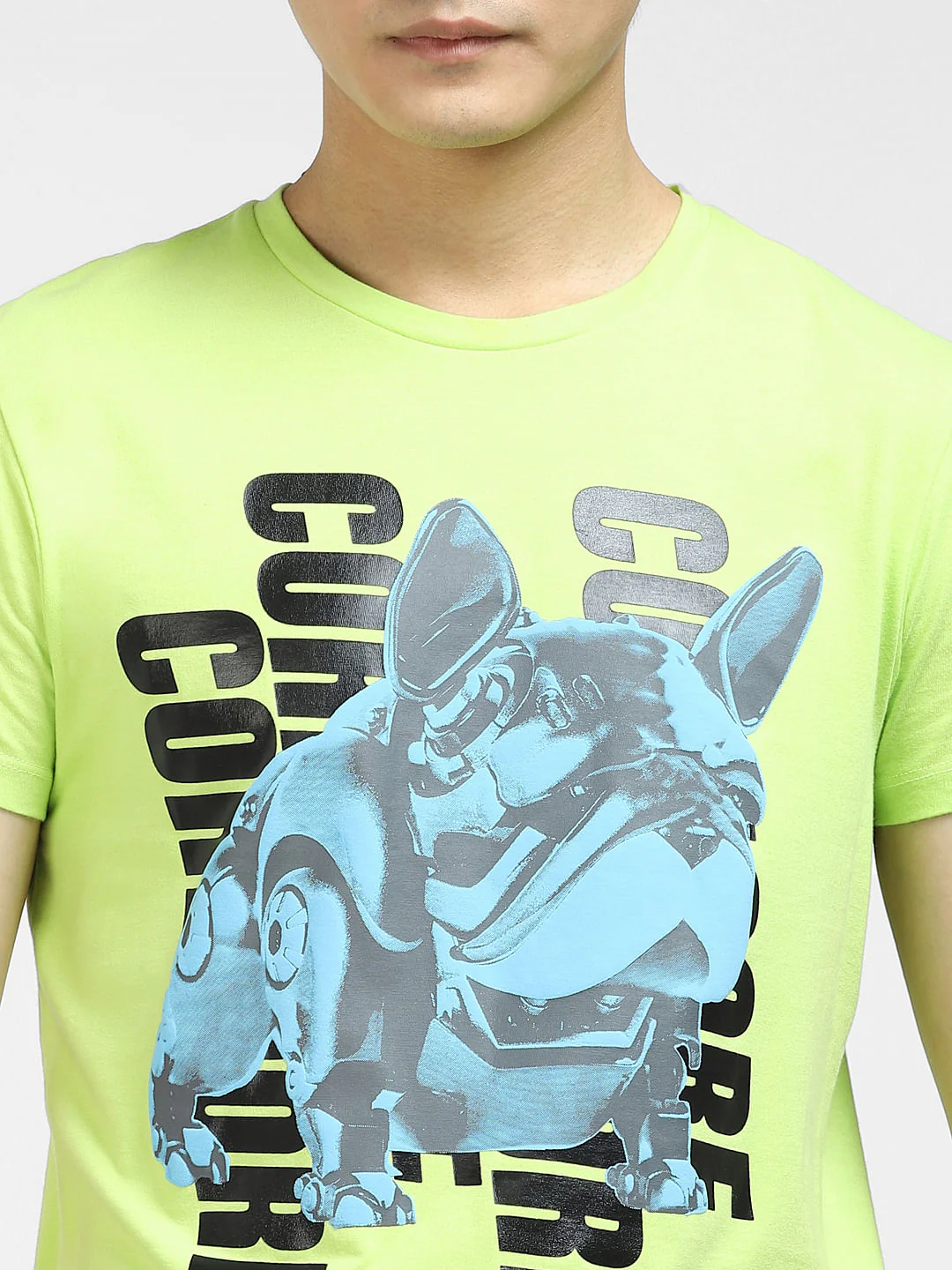 Green Graphic Print Crew Neck T-shirt - Image 5