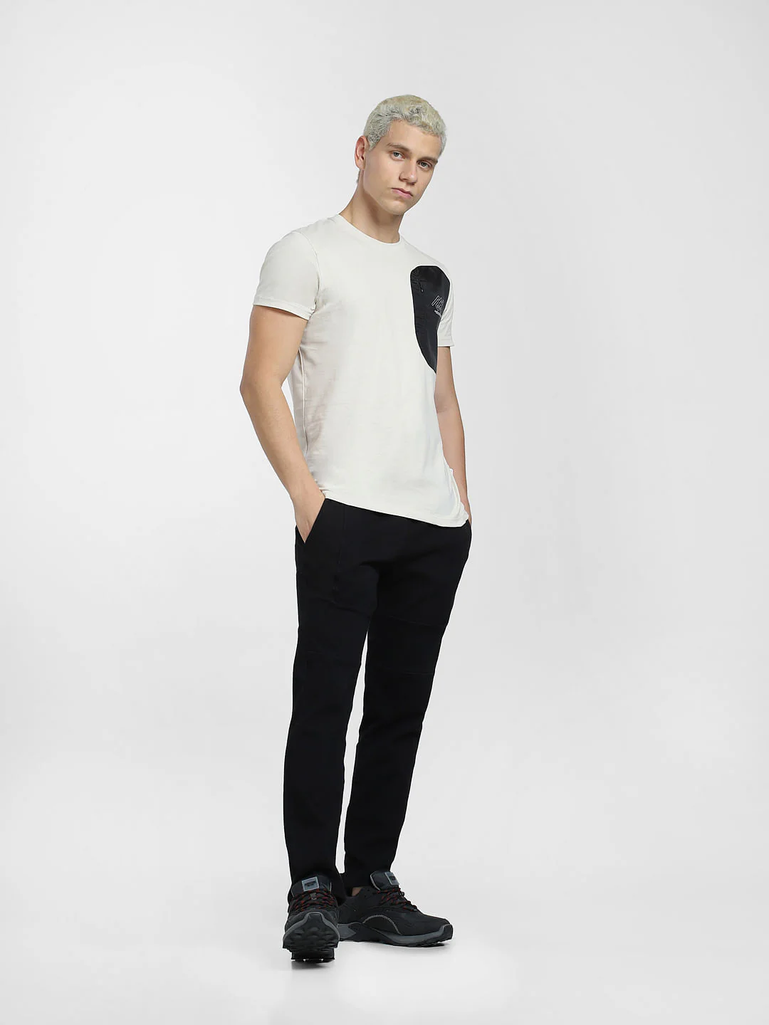 Grey Zip-Up Detail Crew Neck T-shirt - Image 6