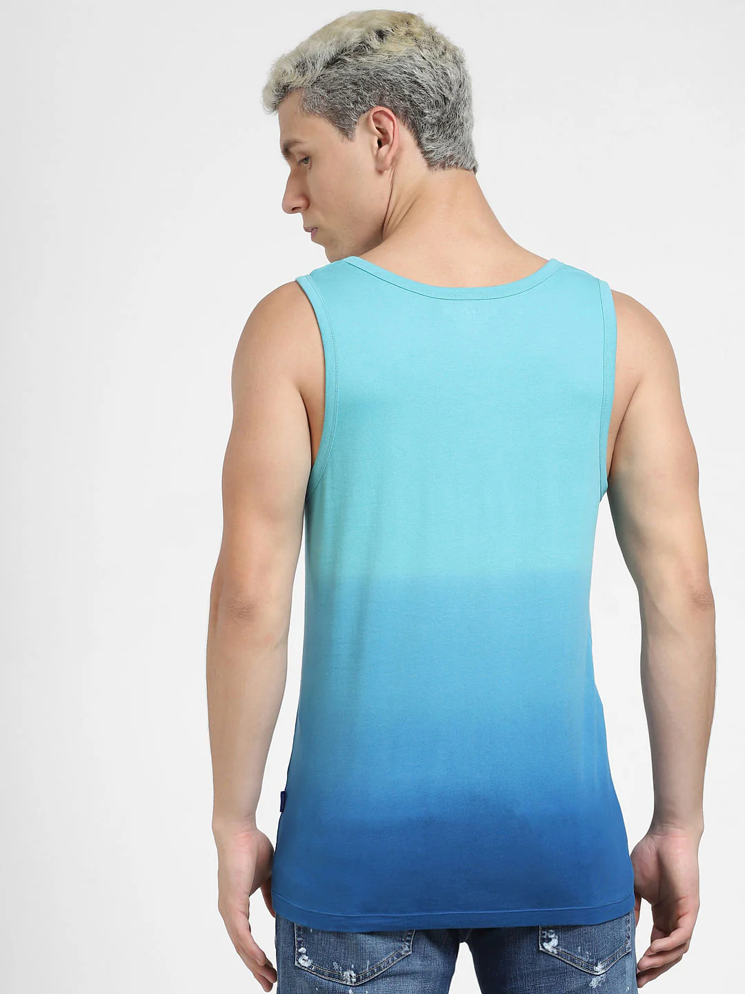 Blue Logo Print Vest T-shirt - Image 4