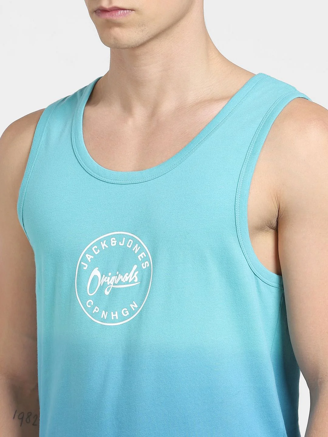 Blue Logo Print Vest T-shirt - Image 5