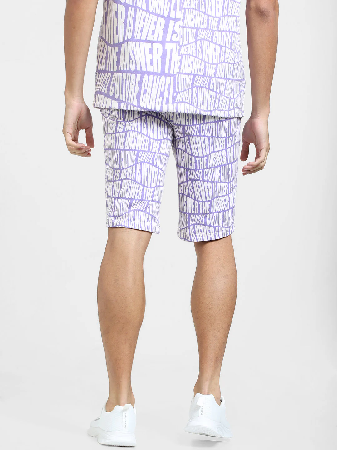 Purple Mid Rise Printed Co-ord Sweatshorts - Image 4
