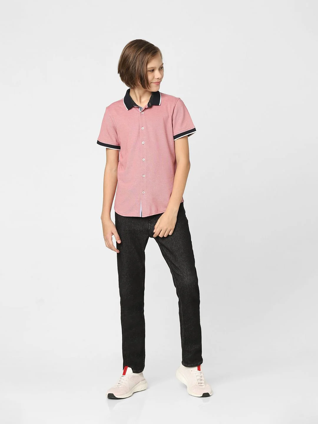 Boys Pink Short Sleeves Shirt - Image 6