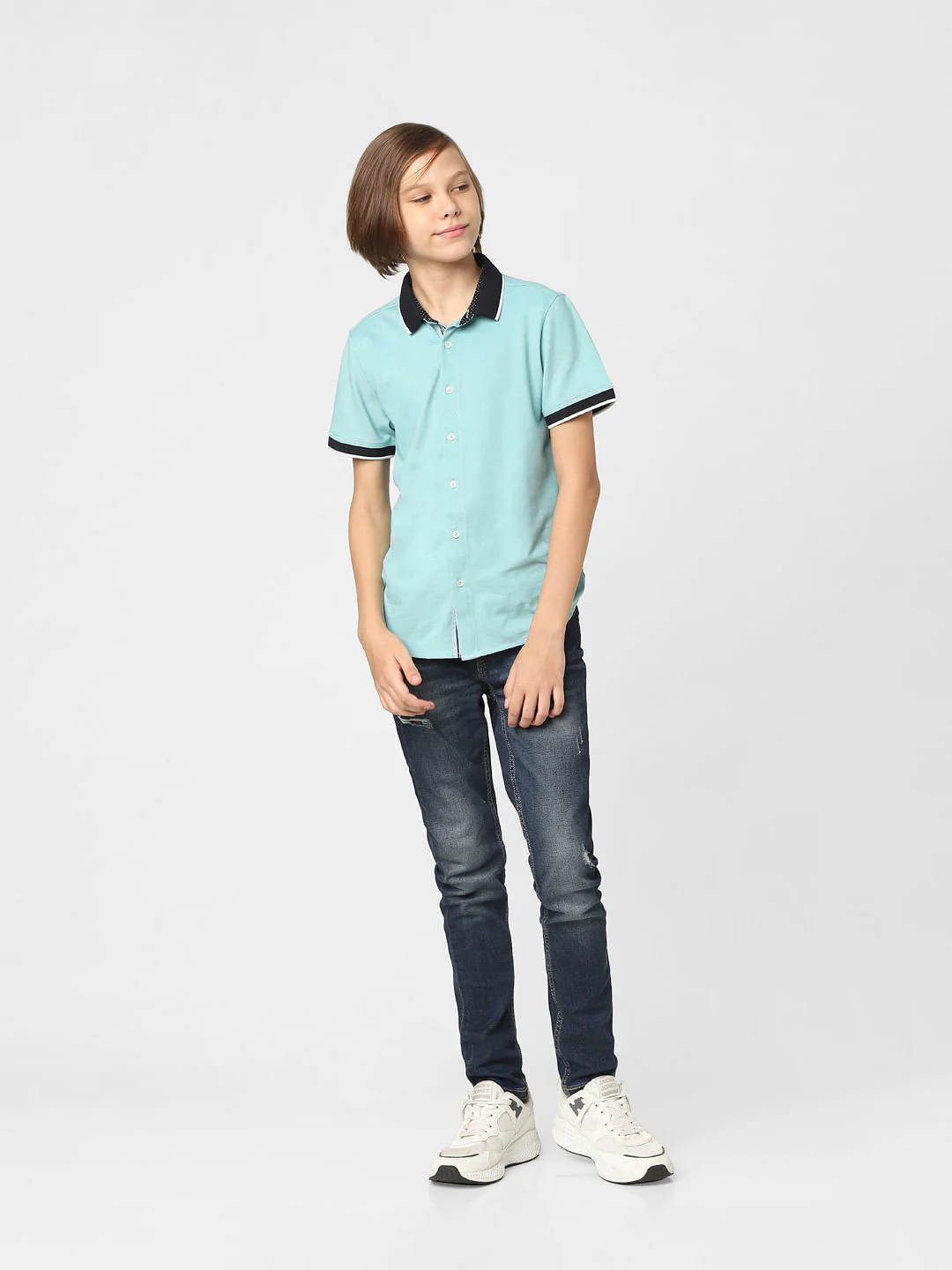 Boys Blue Short Sleeves Shirt - Image 6