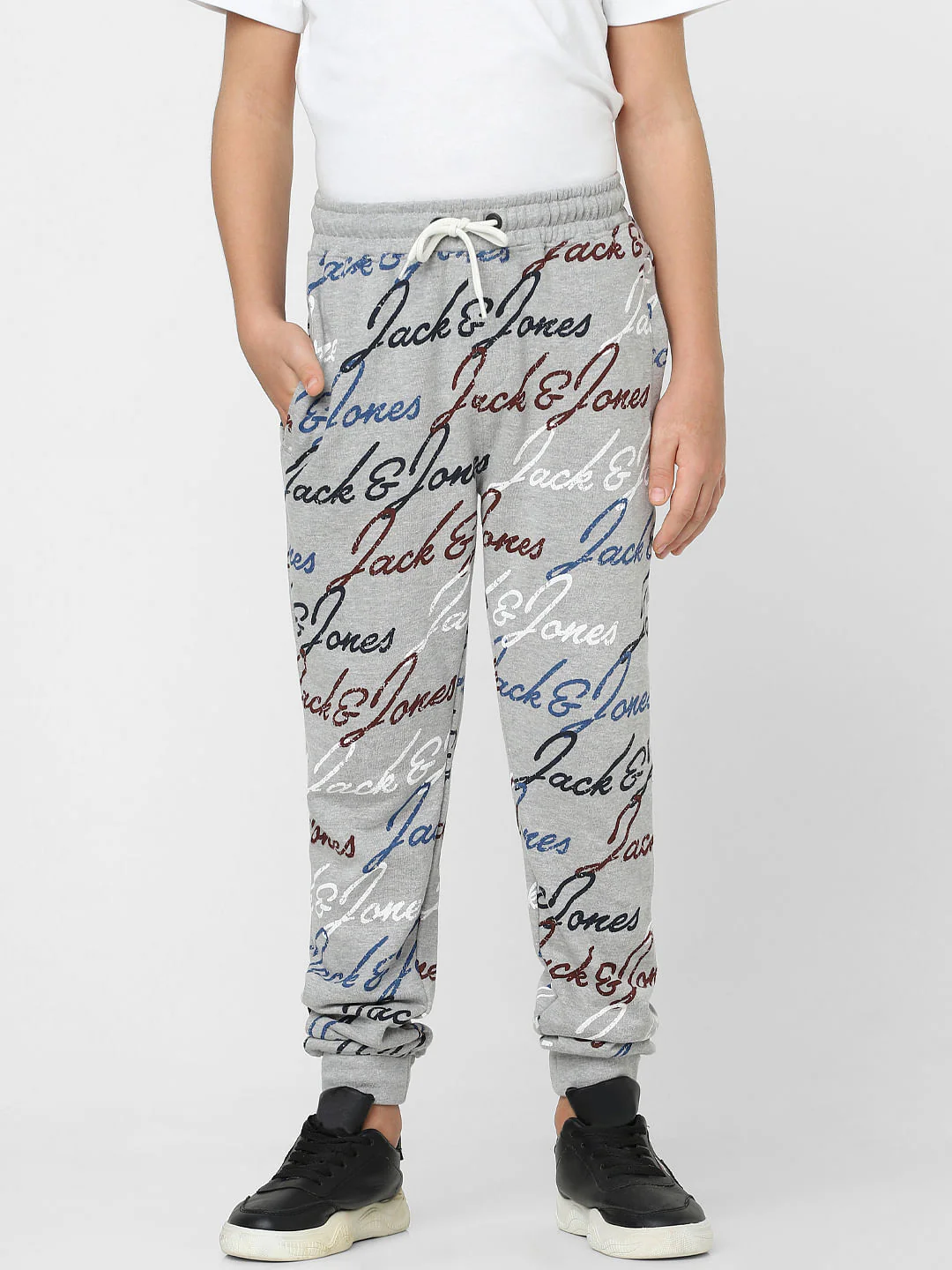 Boys Grey Logo Print Co-ord Sweatpants - Image 2