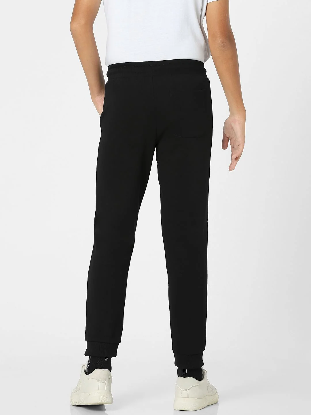 Black Mid Rise Tape Detail Sweatpants - Image 4