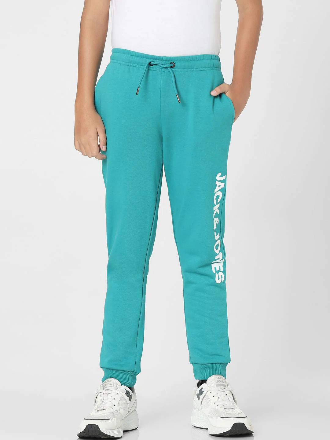 Blue Mid Rise Logo Print Sweatpants - Image 2