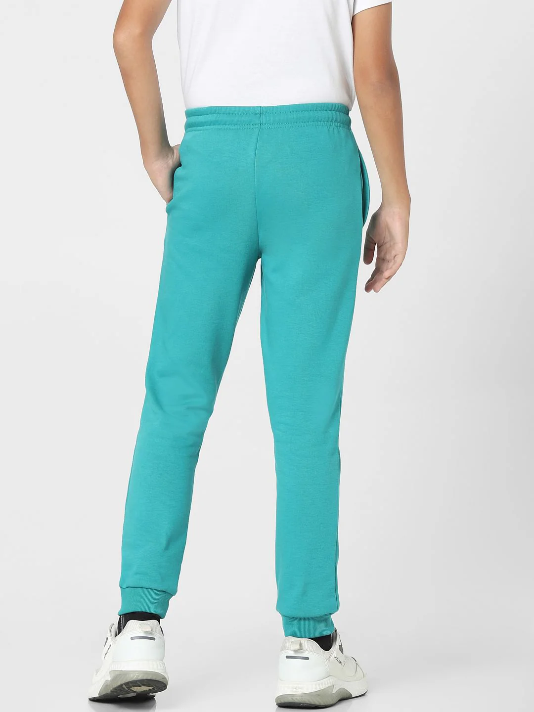 Blue Mid Rise Logo Print Sweatpants - Image 4